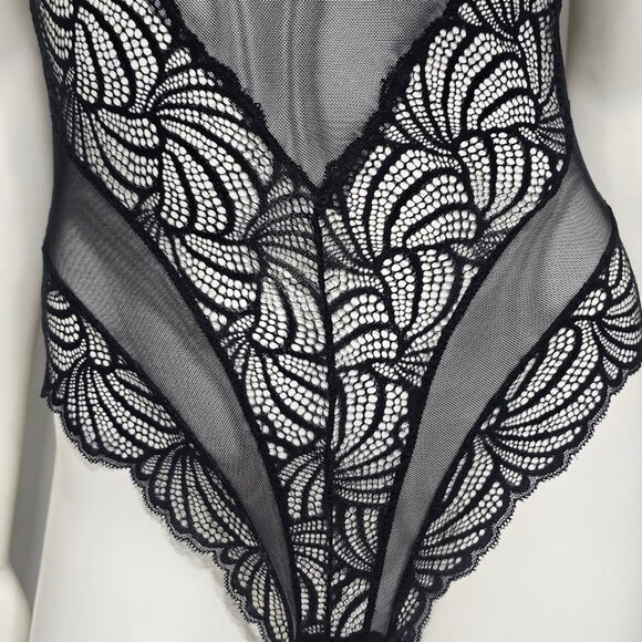 Sophie B Lightly Padded Bodysuit Lingerie Black Size Medium - Picture 6 of 13
